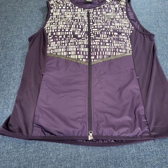 Nike Aeroloft 800 Mens Running Vest Purple Reflective Down Fill L athletic - Picture 2 of 9
